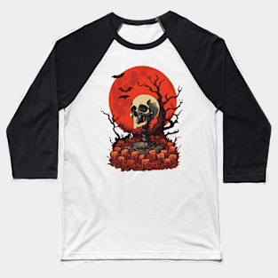 Tombstone skull Baseball T-Shirt